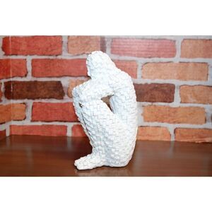 Modern Art Sculpture Resin Sitting man Position body statue #A30